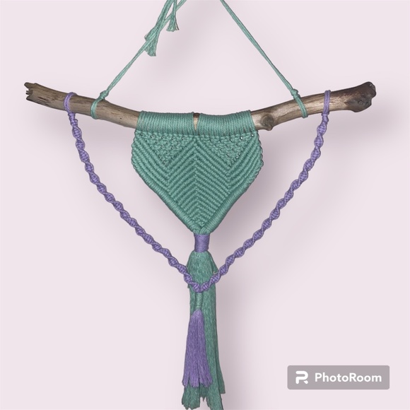 Mermaid Tail Dreams Custom Hand Crafted Macrame Hanging Wall Art Decor - Picture 1 of 10